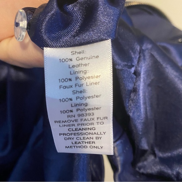 Centigrade Outerwear Blue Long Genuine Leather Jacket Size Medium - Picture 8 of 8